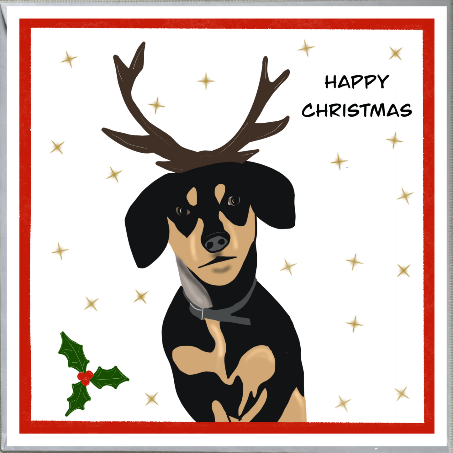 Dachshund Dog Design Christmas Card