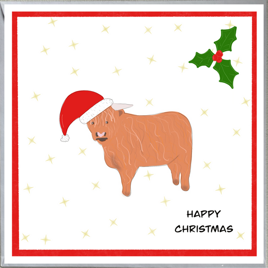 Highland Cow Design Christmas Card