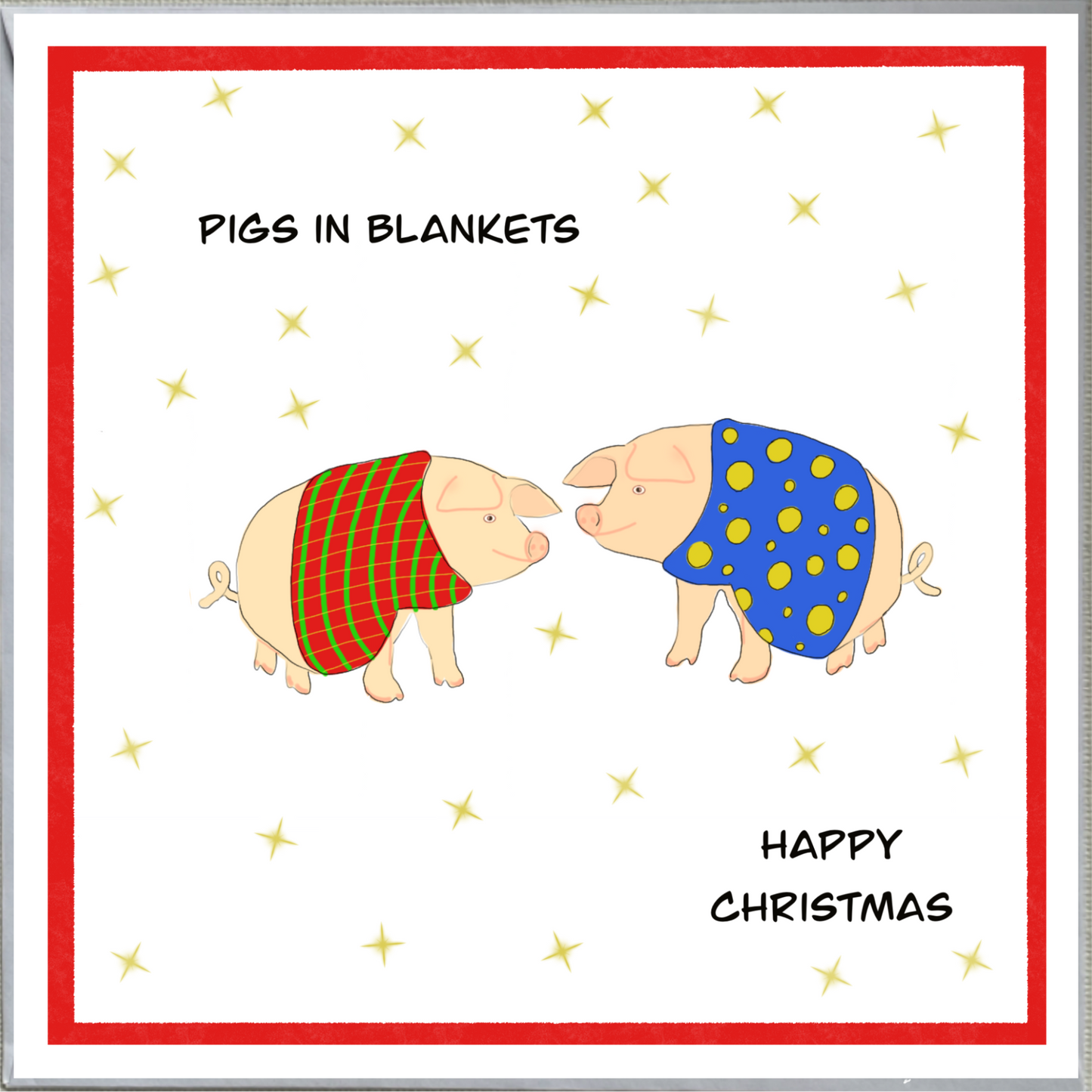 Pigs in Blankets Design Christmas Card