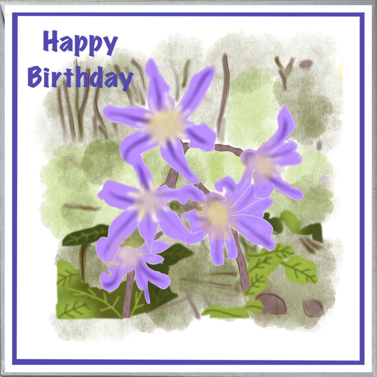 Flower Design Birthday Card