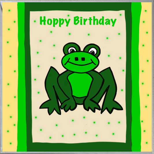 Frog Design Hoppy Birthday Card