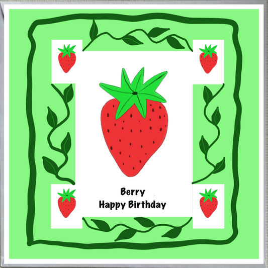 Strawberry Berry Happy Birthday Card