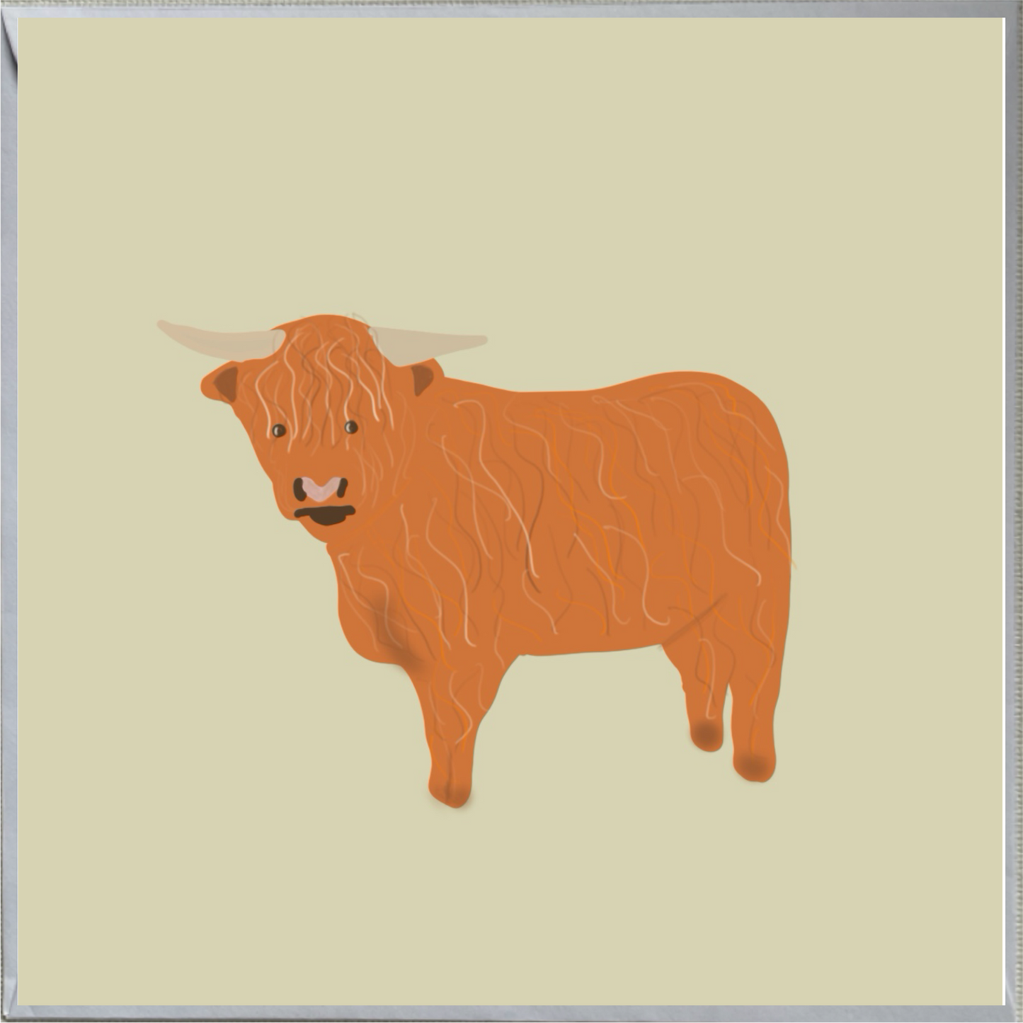 Highland Cow Design Blank Greeting Card