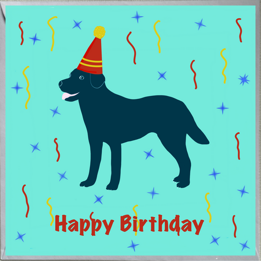 Black Labrador Happy Birthday Card