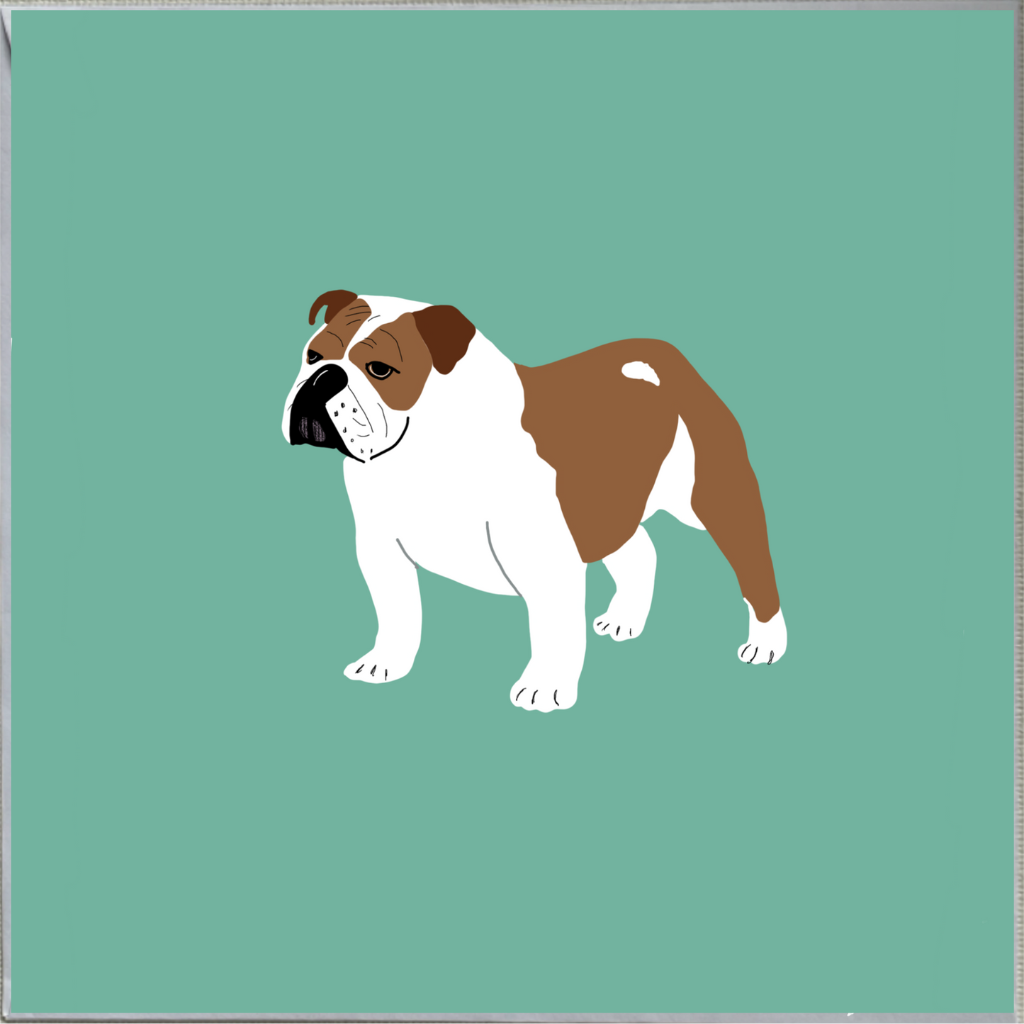 Bulldog Design Blank Greeting Card