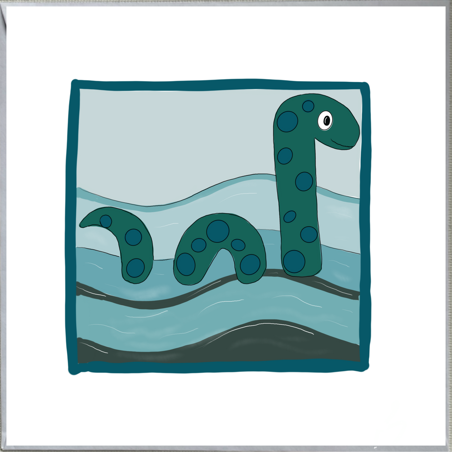 Loch Ness Monster Design Blank Greeting Card