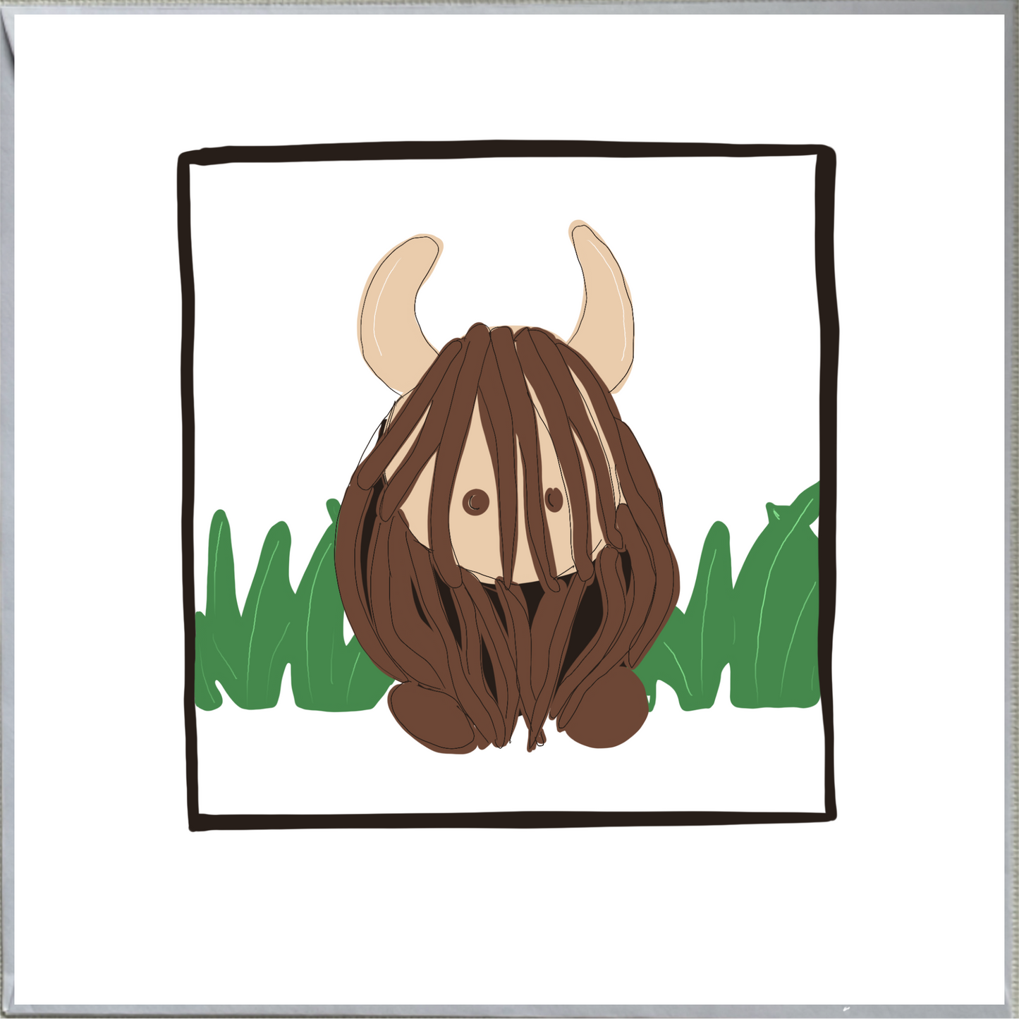 Highland Cow Design Blank Greeting Card