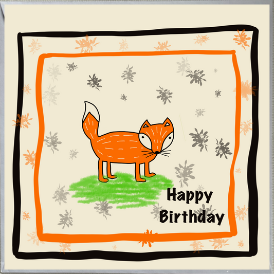 Fox Design Birthday Card