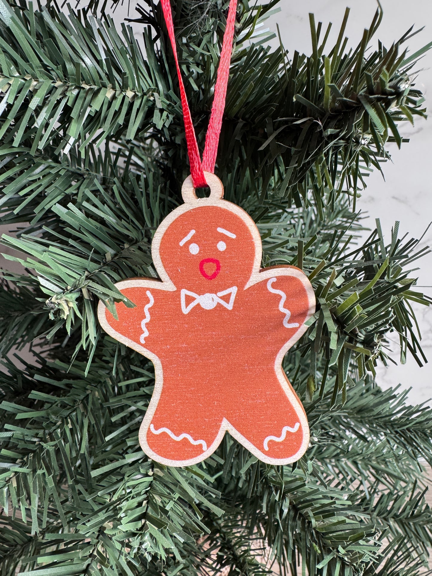 Wooden Christmas Decorations, Boxed set of 4 Christmas designs