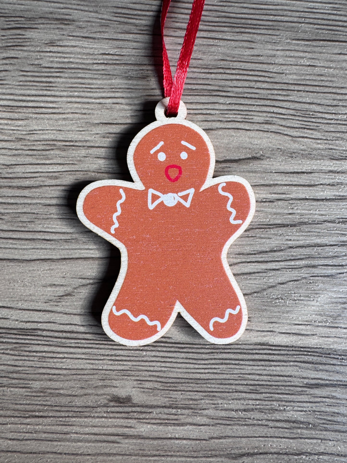 Wooden Christmas Decorations, Boxed set of 4 Christmas designs