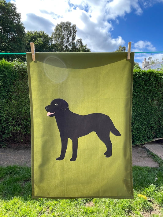 Black Labrador Design 100% Cotton Tea Towel