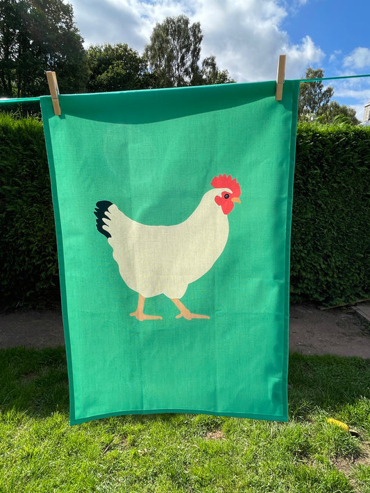 Chicken Design 100% Cotton Tea Towel