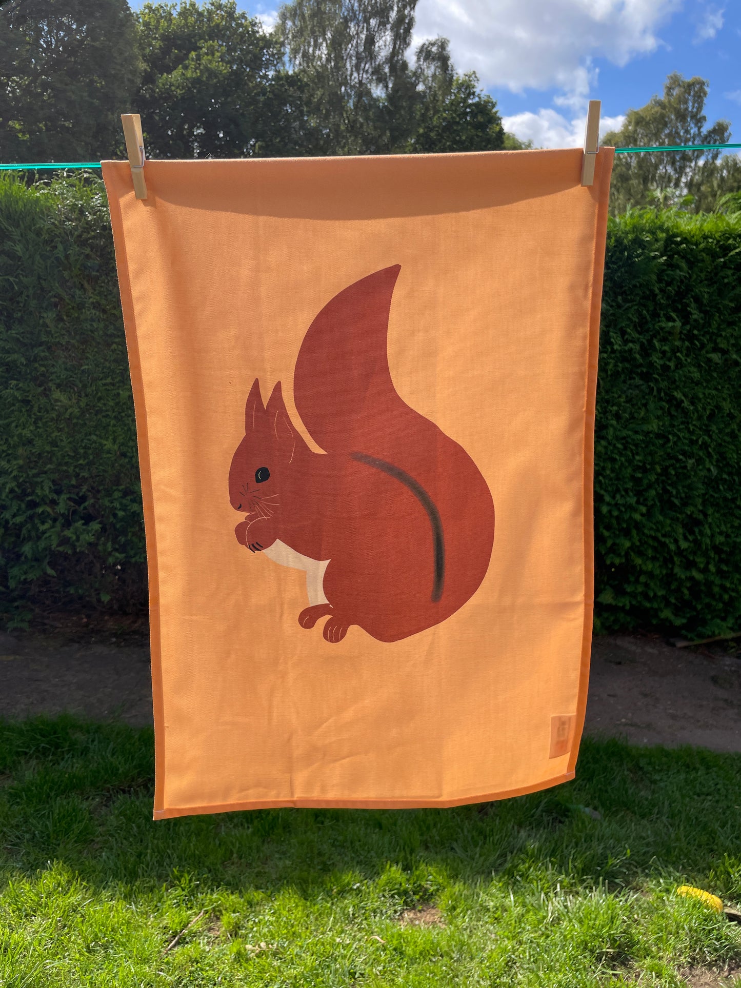 Red Squirrel Design 100% Cotton Tea Towel